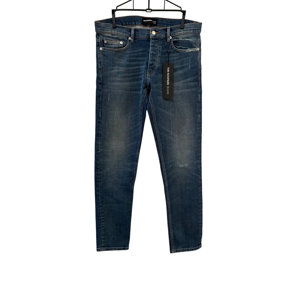 The Kooples Slim Jeans Men 32 Blue Distressed Stretch Denim 33x31 Classic Preppy